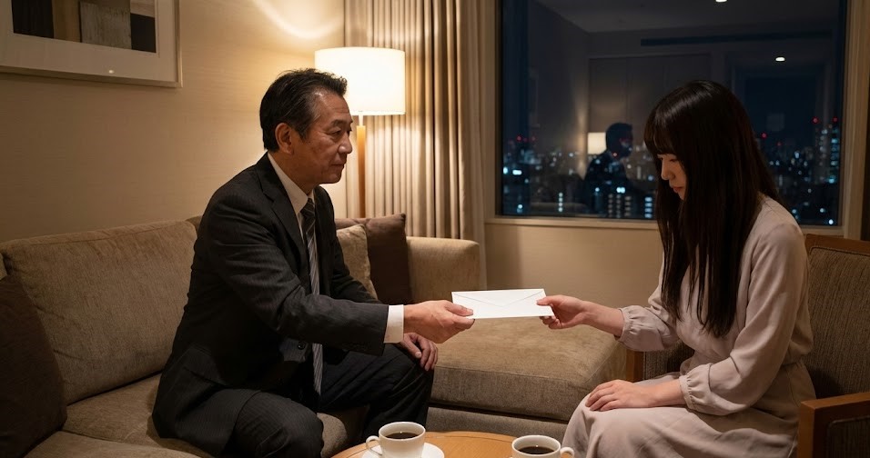 お手当を「先渡し」してもらうシーン